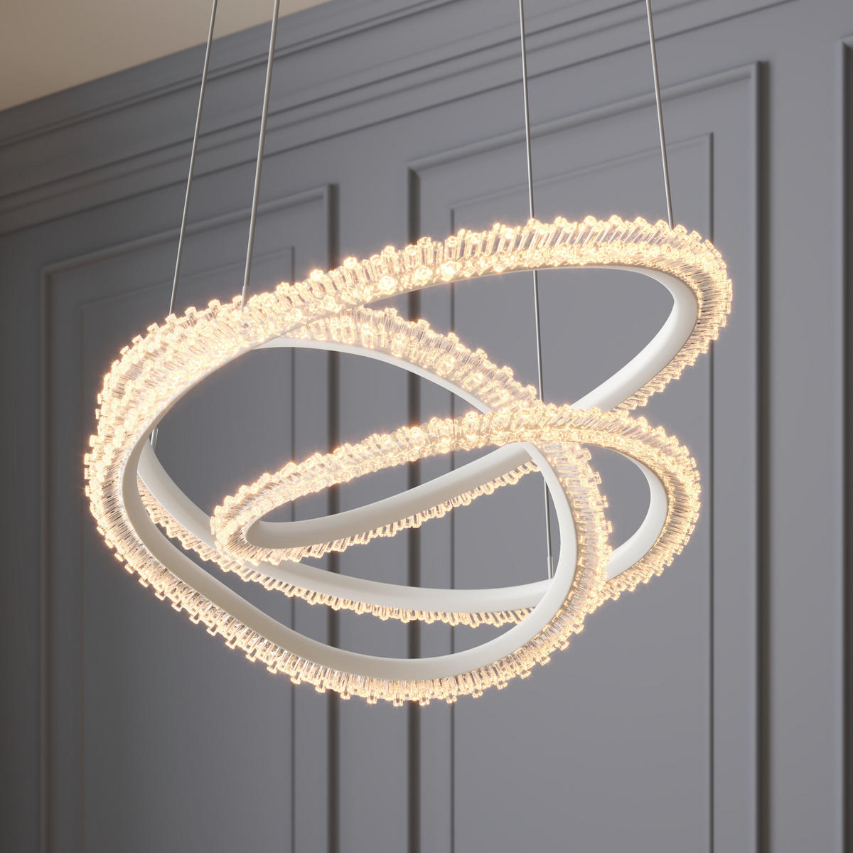 LED-HÄNGELEUCHTE Oxford 55/120 cm   - Weiß, Basics, Kunststoff/Metall (55/120cm) - Novel