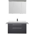 BADEZIMMER 3-teilig  in 90 cm  - Chromfarben/Weiß, Basics, Glas/Keramik (90cm) - Novel