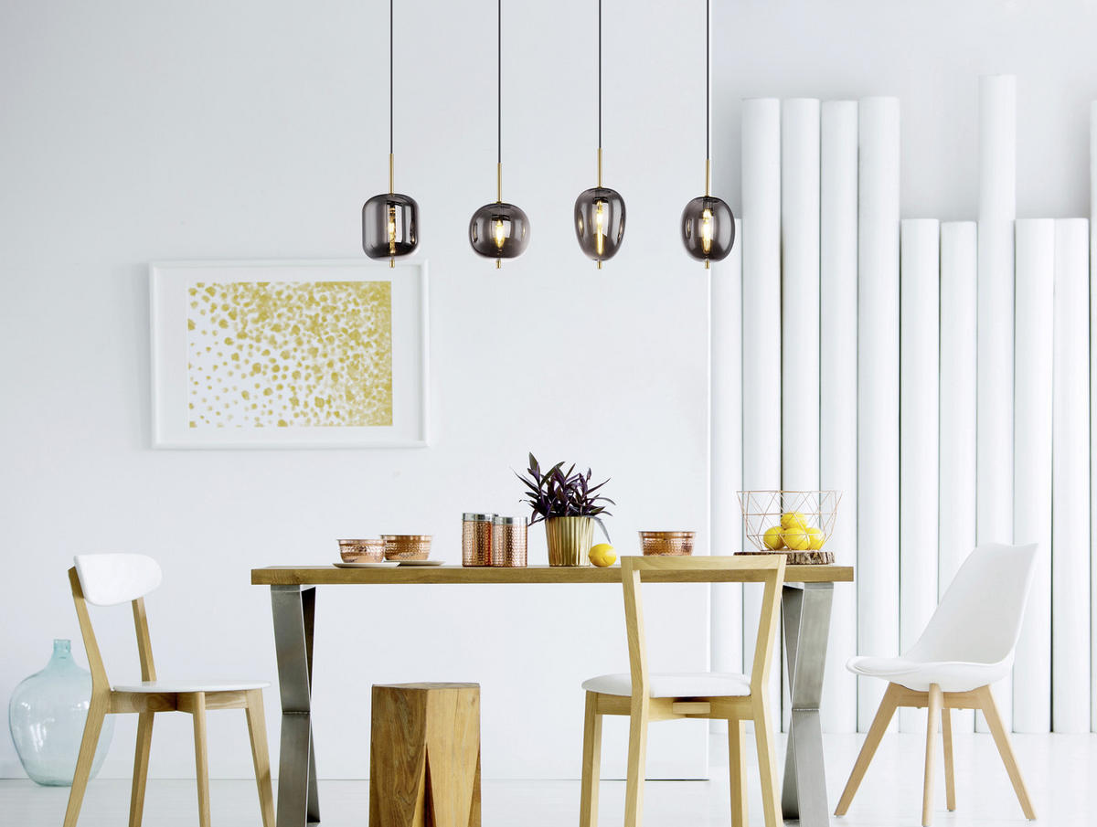 HÄNGLAMPA Blacky I 110/18,5/120 cm  - mässingsfärgad, Design, metall/glas (110/18,5/120cm) - Globo