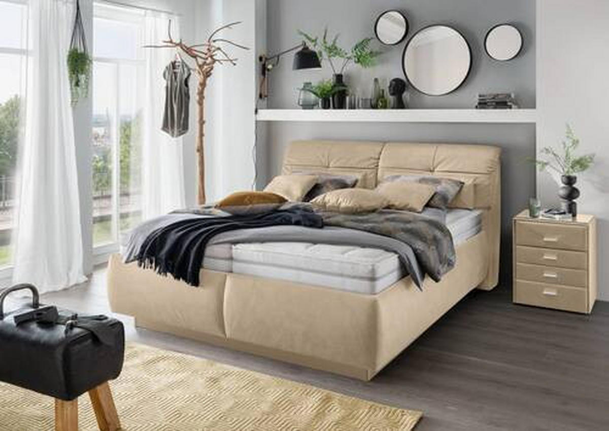 POLSTERBETT 180/200 cm  in Beige  - Weiss/Beige, Konventionell, Holz/Holzwerkstoff (180/200cm) - Beldomo - Sleep