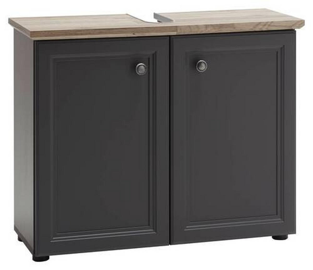 MASCĂ PENTRU LAVOAR 84/67/32 cm  - culoare lemn stejar/gri, Romantik / Landhaus, plastic/material pe bază de lemn (84/67/32cm) - Landscape