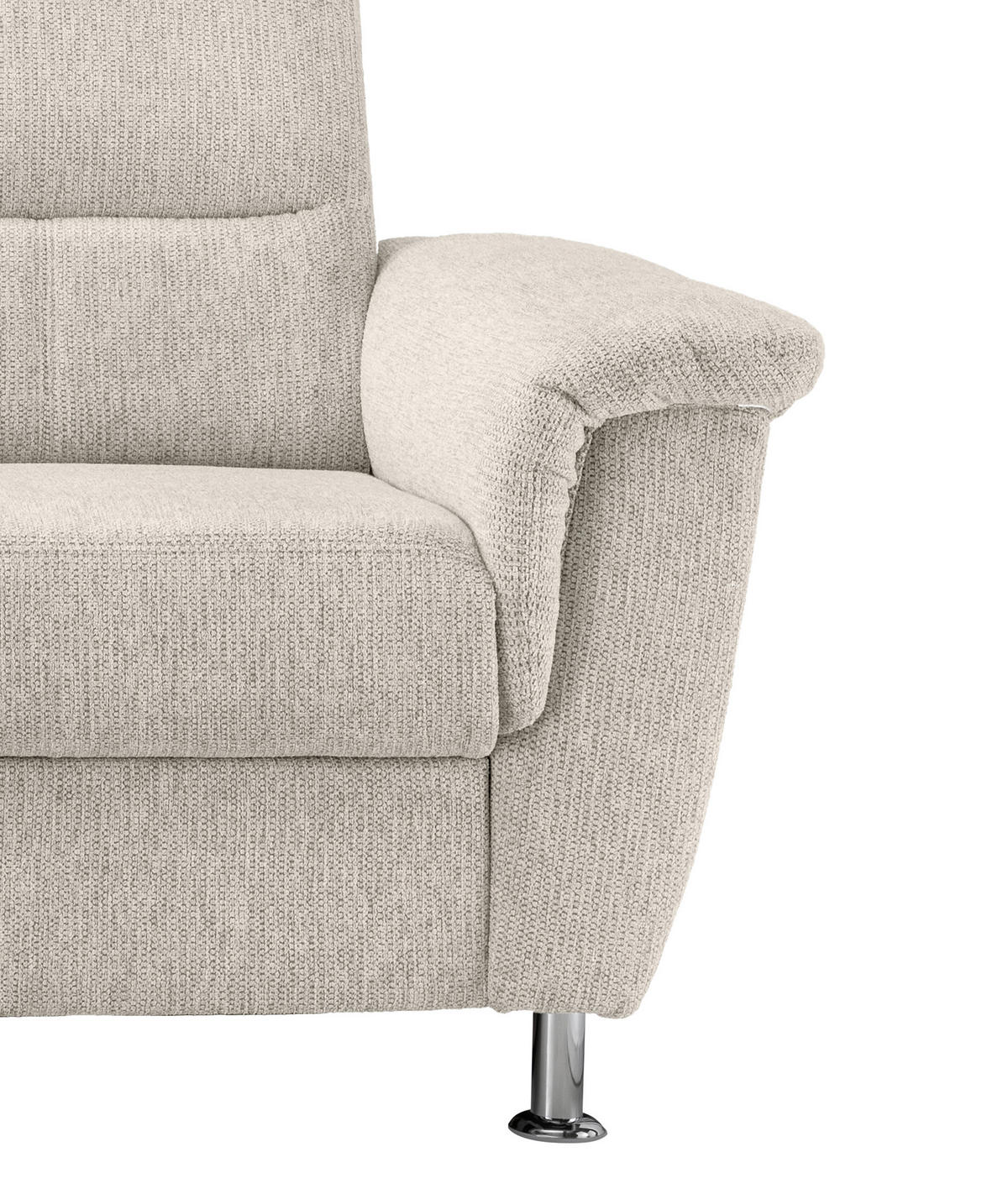 ECKSOFA in Chenille Beige  - Chromfarben/Beige, Konventionell, Textil/Metall (165/292cm) - Livetastic