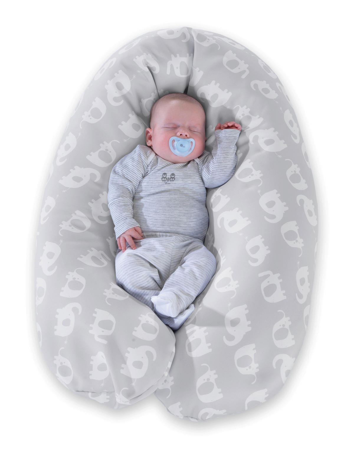 STILLKISSEN Komfort   - Hellgrau/Weiß, KONVENTIONELL, Textil (180/34cm) - Theraline