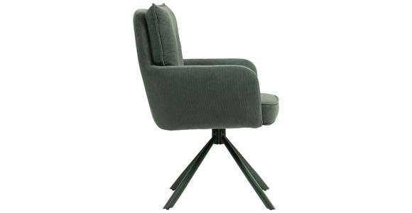 ARMLEHNSTUHL in Feincord - Grün, Design, Textil/Metall (61/95/67cm) - Novel