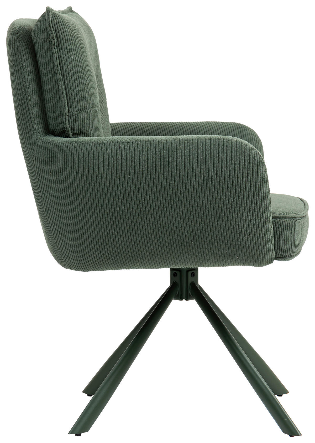 ARMLEHNSTUHL  in Feincord  - Grün, Design, Textil/Metall (61/95/67cm) - Novel