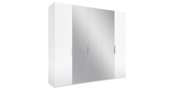 DREHTÜRENSCHRANK 250/223/62 cm 5-türig Weiß - Alufarben/Weiß, KONVENTIONELL, Glas/Holzwerkstoff (250/223/62cm) - Novel