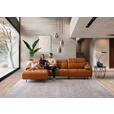 ECKSOFA in Echtleder Cognac  313/165 cm  - Cognac/Schwarz, Design, Leder/Metall (313/165cm) - Emilio Belluti