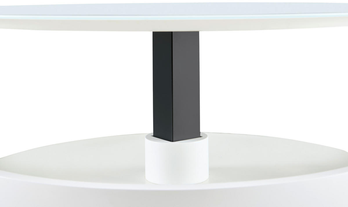 COUCHTISCH ESG 80/80/46 cm rund Schwarz, Weiß  - Schwarz/Weiß, Design, Glas/Holzwerkstoff (80/80/46cm) - MID.YOU