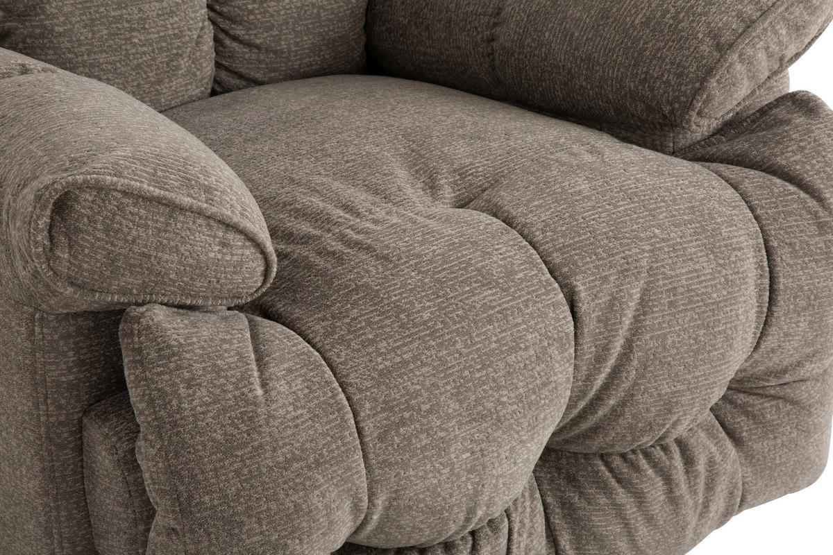 RELAXSESSEL LYSSO Mikrofaser    - Taupe/Schwarz, Design, Textil/Metall (97/99/102-161cm) - P & B