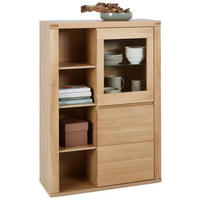 HIGHBOARD Alteiche  98/140/38 cm  - Alteiche/Grau, Konventionell, Glas/Holz (98/140/38cm) - Voleo