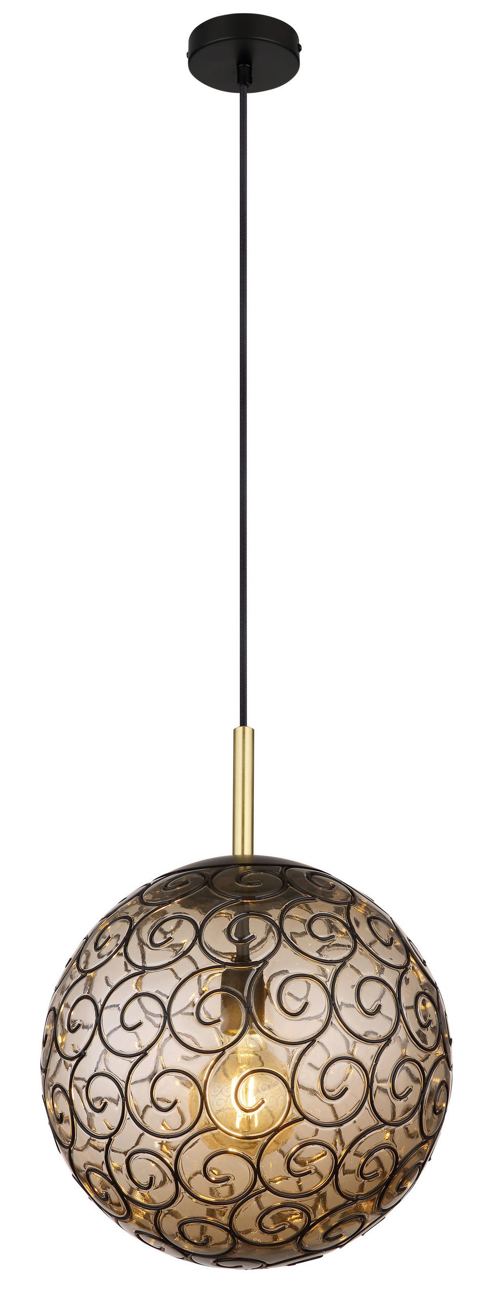 HÄNGELEUCHTE 35/120 cm    - Goldfarben/Schwarz, Konventionell, Kunststoff/Metall (35/120cm) - Globo