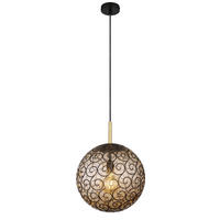 HÄNGELEUCHTE 35/120 cm    - Goldfarben/Schwarz, Konventionell, Kunststoff/Metall (35/120cm) - Globo