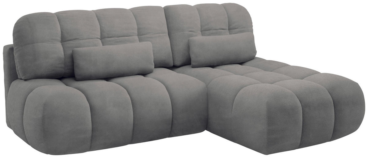 ECKSOFA TARANTO Dunkelgrau Webstoff  - Dunkelgrau/Schwarz, Design, Kunststoff/Textil (172/225cm) - Livetastic