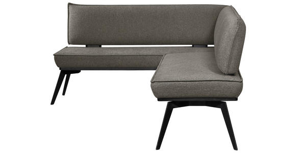 ECKBANK 165/195 cm Webstoff Schwarz, Dunkelgrau Buche massiv - Dunkelgrau/Schwarz, Basics, Holz/Textil (165/195cm) - Carryhome