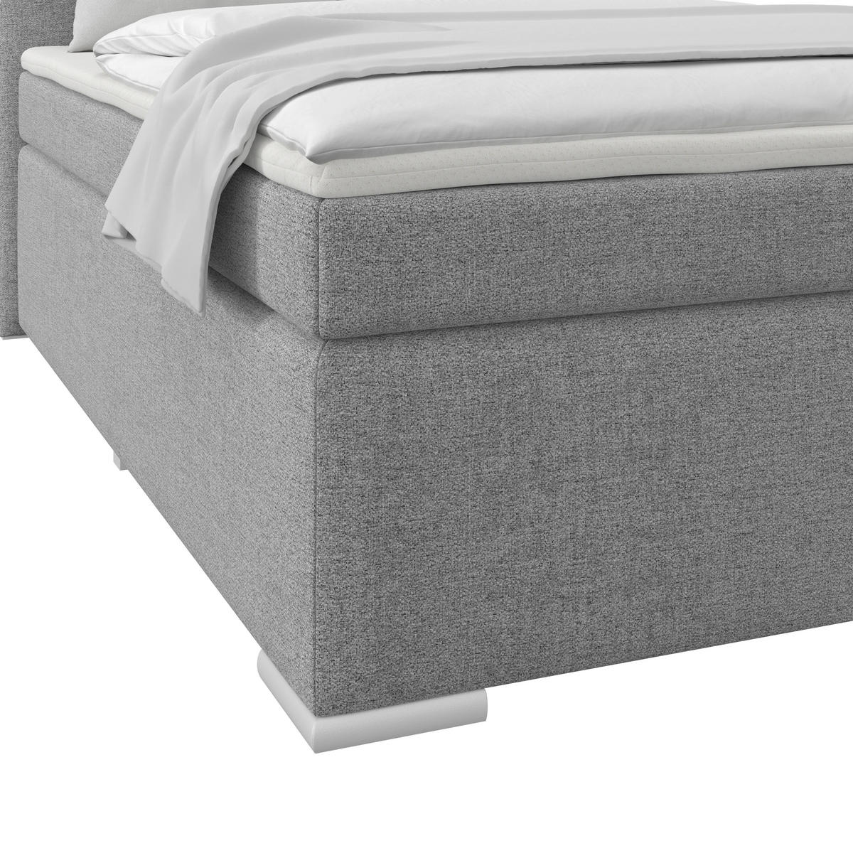 BOXSPRINGBETT 140/200 cm  in Grau  - Alufarben/Grau, Basics, Kunststoff/Textil (140/200cm) - Boxxx