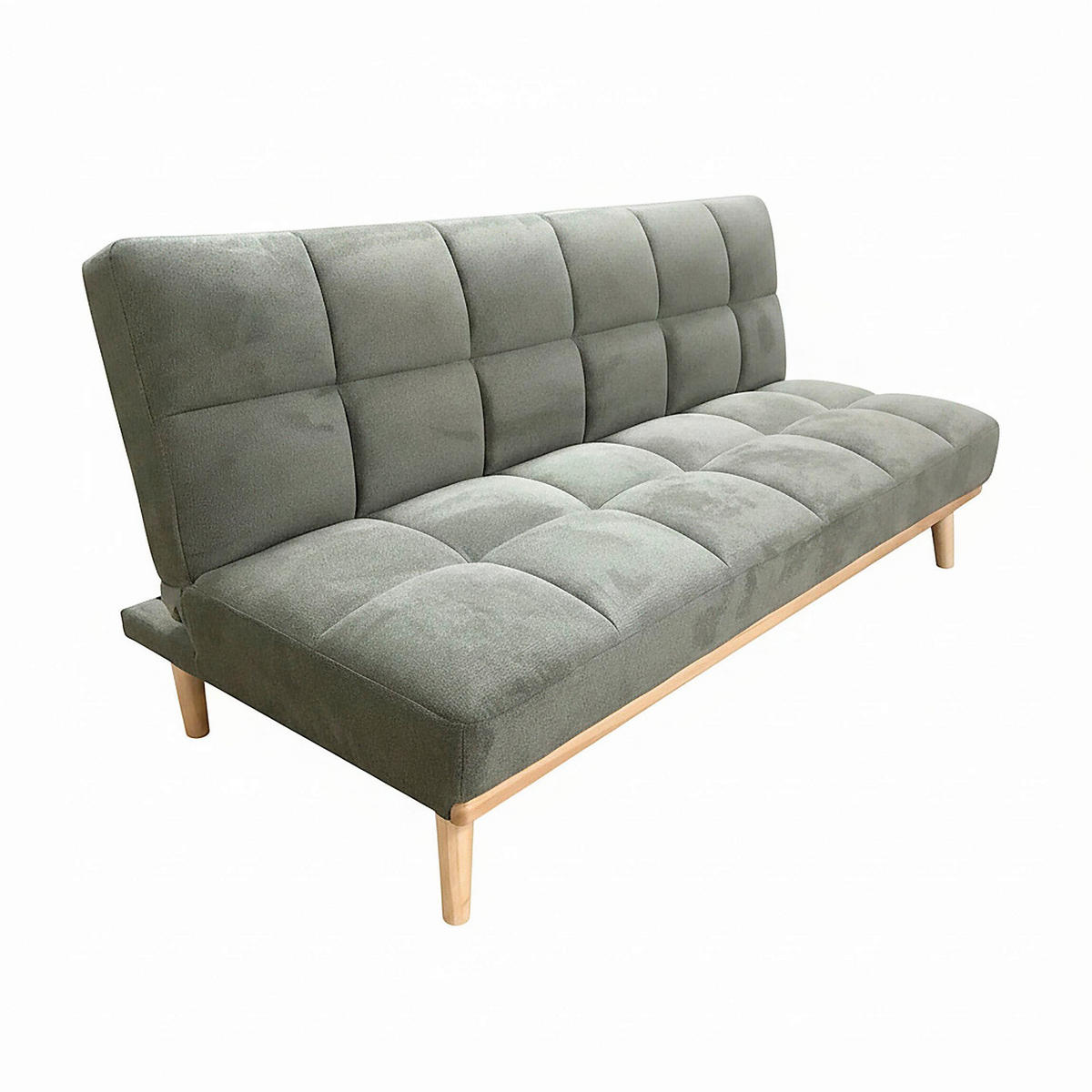 SCHLAFSOFA UNDICI in Webstoff Grün  - Naturfarben/Grün, Design, Holz/Textil (190/84/80cm) - P & B