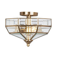 DECKENLEUCHTE Elstead Park 32/23 cm   - Messingfarben, ROMANTIK / LANDHAUS, Glas/Metall (32/23cm) - Elstead Lighting