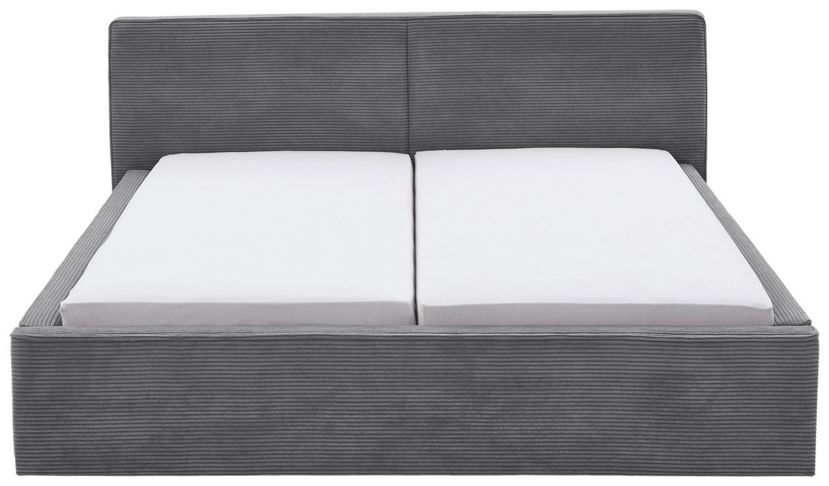 POLSTERBETT 180/200 cm  in Grau  - Birkefarben/Buchefarben, Design, Holz/Textil (180/200cm) - Boxxx
