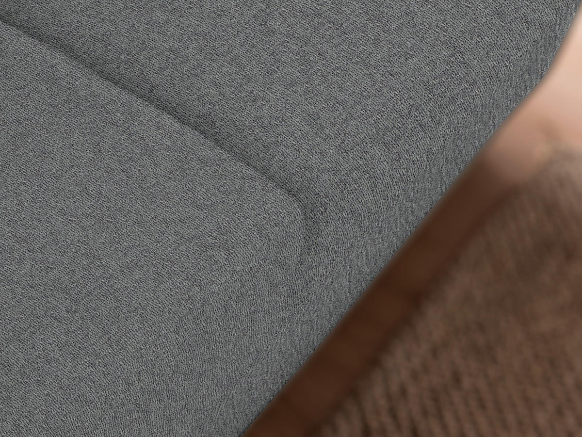 3-SITZER-SOFA in Flachgewebe Grau  - Chromfarben/Grau, Design, Textil/Metall (195/83/85cm) - Xora