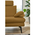 ECKSOFA in Echtleder Currygelb  180/310 cm  - Currygelb/Schwarz, Design, Leder/Metall (180/310cm) - Dieter Knoll