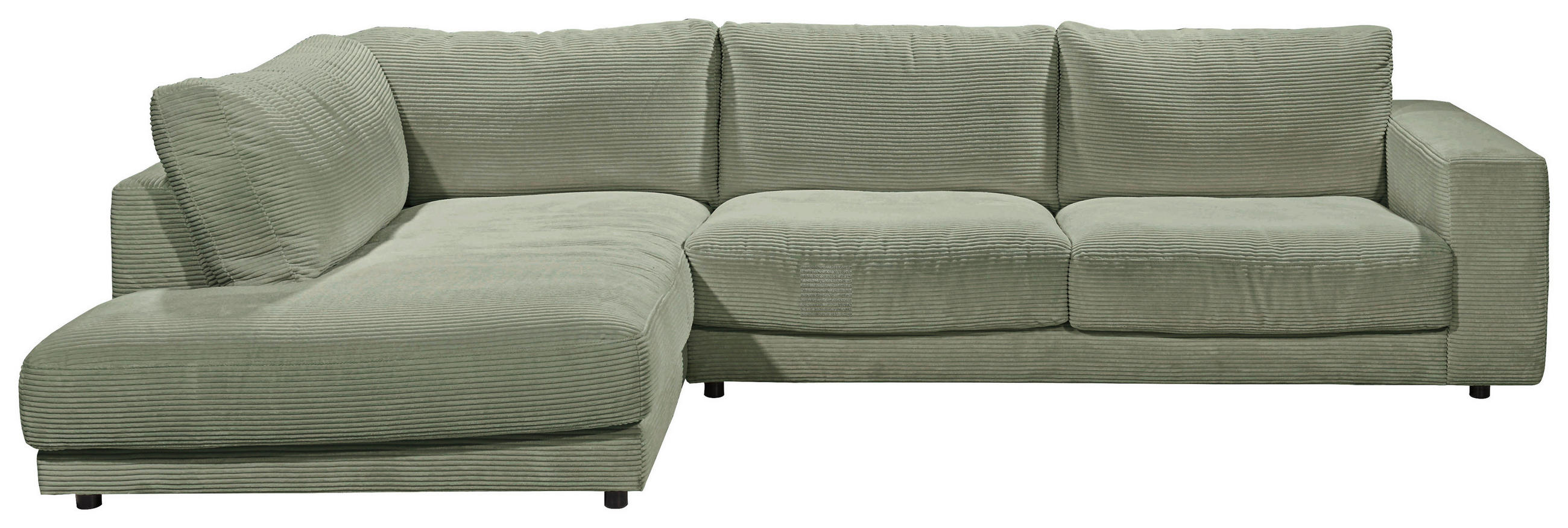 ECKSOFA in Cord Dunkelgrün  - Dunkelgrün/Schwarz, Design, Kunststoff/Textil (224/325cm) - Hom`in