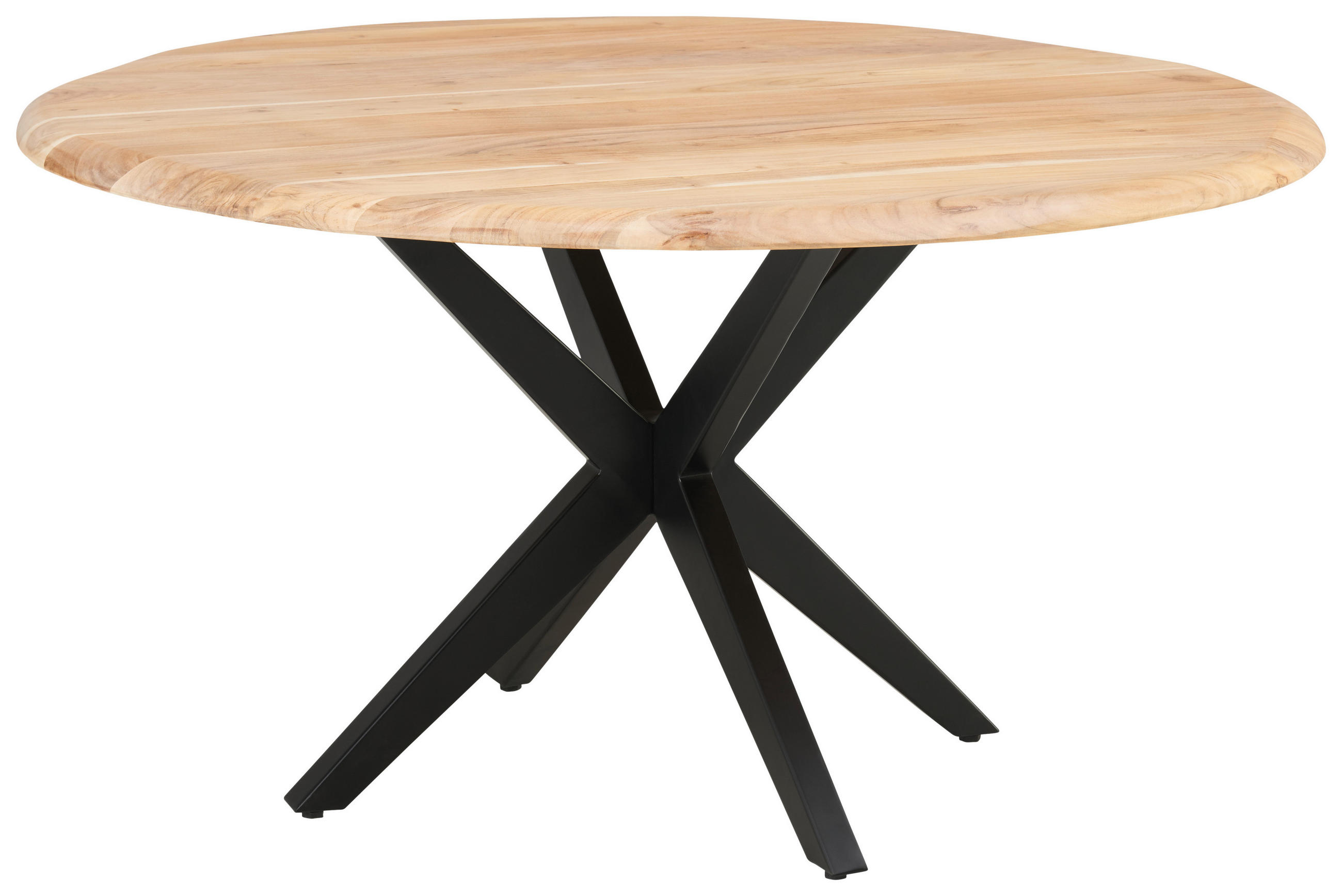 JÍDELNÍ STŮL, akácie, přírodní barvy, 140/76/140 cm - černá/přírodní barvy, Moderní, kov/dřevo (140/76/140cm) - MID.YOU