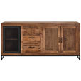 SIDEBOARD  175/80/40 cm 3 Schublade(n)  - Schwarz/Naturfarben, LIFESTYLE, Glas/Holz (175/80/40cm) - Landscape