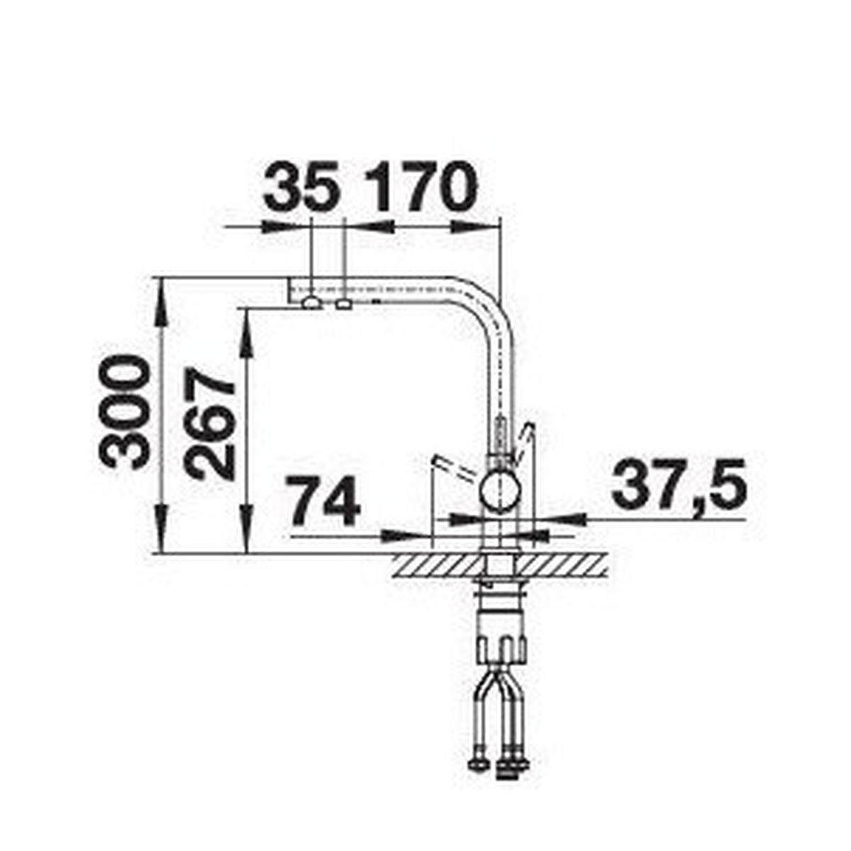 KÜCHENARMATUR 523130  - Chromfarben/Anthrazit, Basics, Metall (16/30/25,3cm) - Blanco