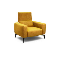 SESSEL in Samt Gelb  - Gelb/Schwarz, Design, Textil/Metall (110/85/86-94cm) - SENSOO
