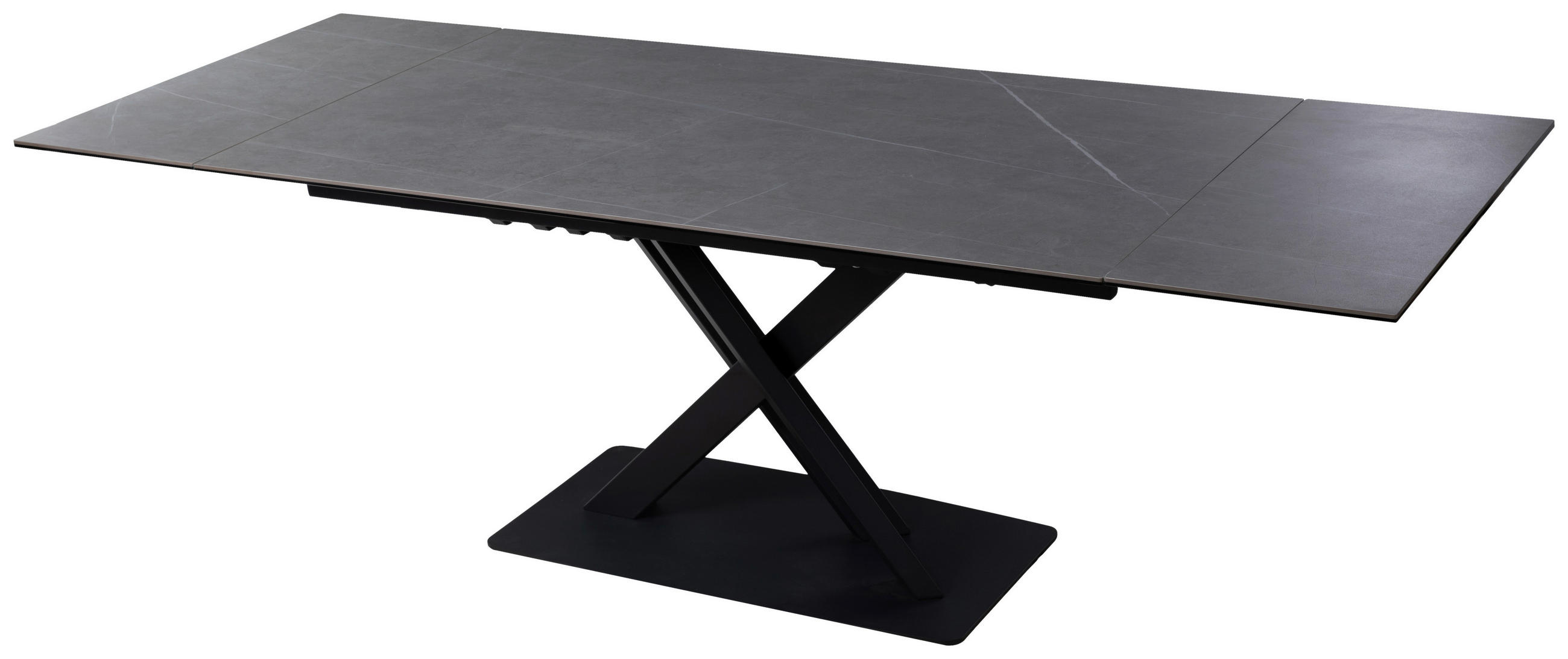 ESSTISCH in Metall, Glas, Keramik 160-240/90/76 cm  - Anthrazit/Schwarz, Design, Glas/Keramik (160-240/90/76cm) - Novel