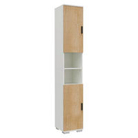 SCHUHSCHRANK Weiß, Honigeiche  - Honigeiche/Silberfarben, Design, Holzwerkstoff/Metall (30/178/33cm) - MID.YOU