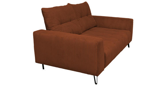 BIGSOFA  in Cord Kupferfarben  - Schwarz/Kupferfarben, KONVENTIONELL, Textil/Metall (246/100/116cm) - Carryhome
