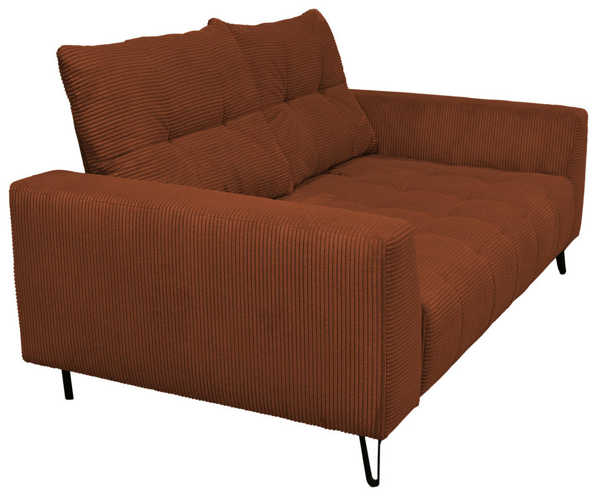 BIGSOFA Cord Kupferfarben  - Schwarz/Kupferfarben, KONVENTIONELL, Textil/Metall (246/100/116cm) - Carryhome