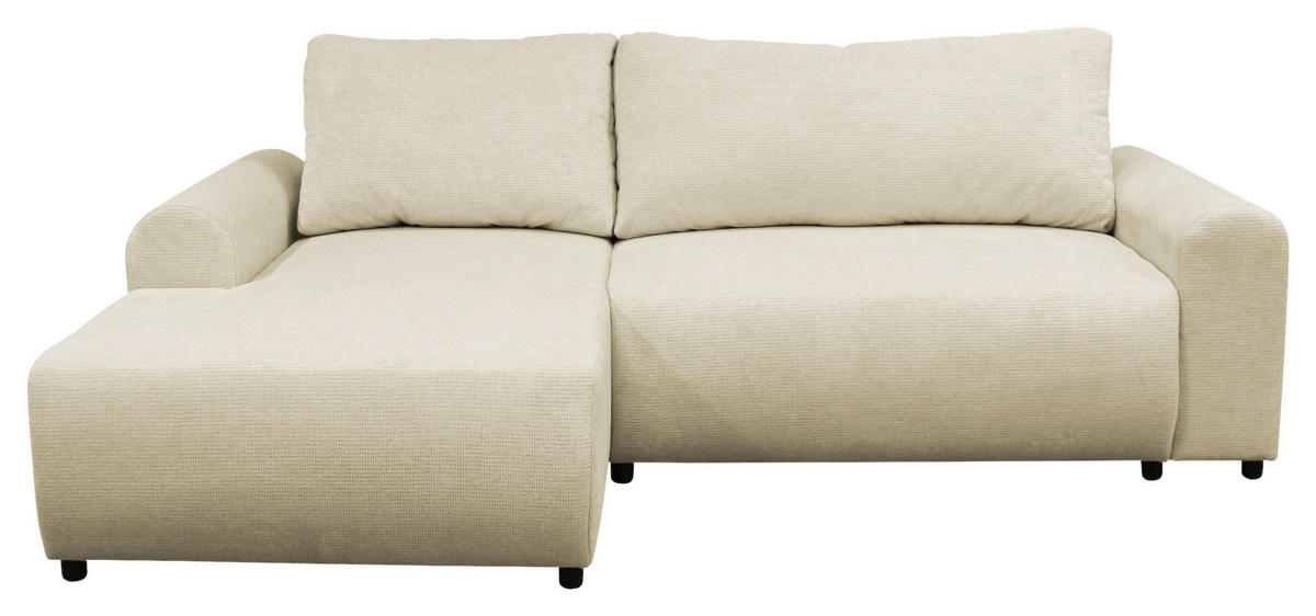 ECKSOFA Beige Struktur  - Beige/Schwarz, Design, Kunststoff/Textil (160/250cm) - MID.YOU
