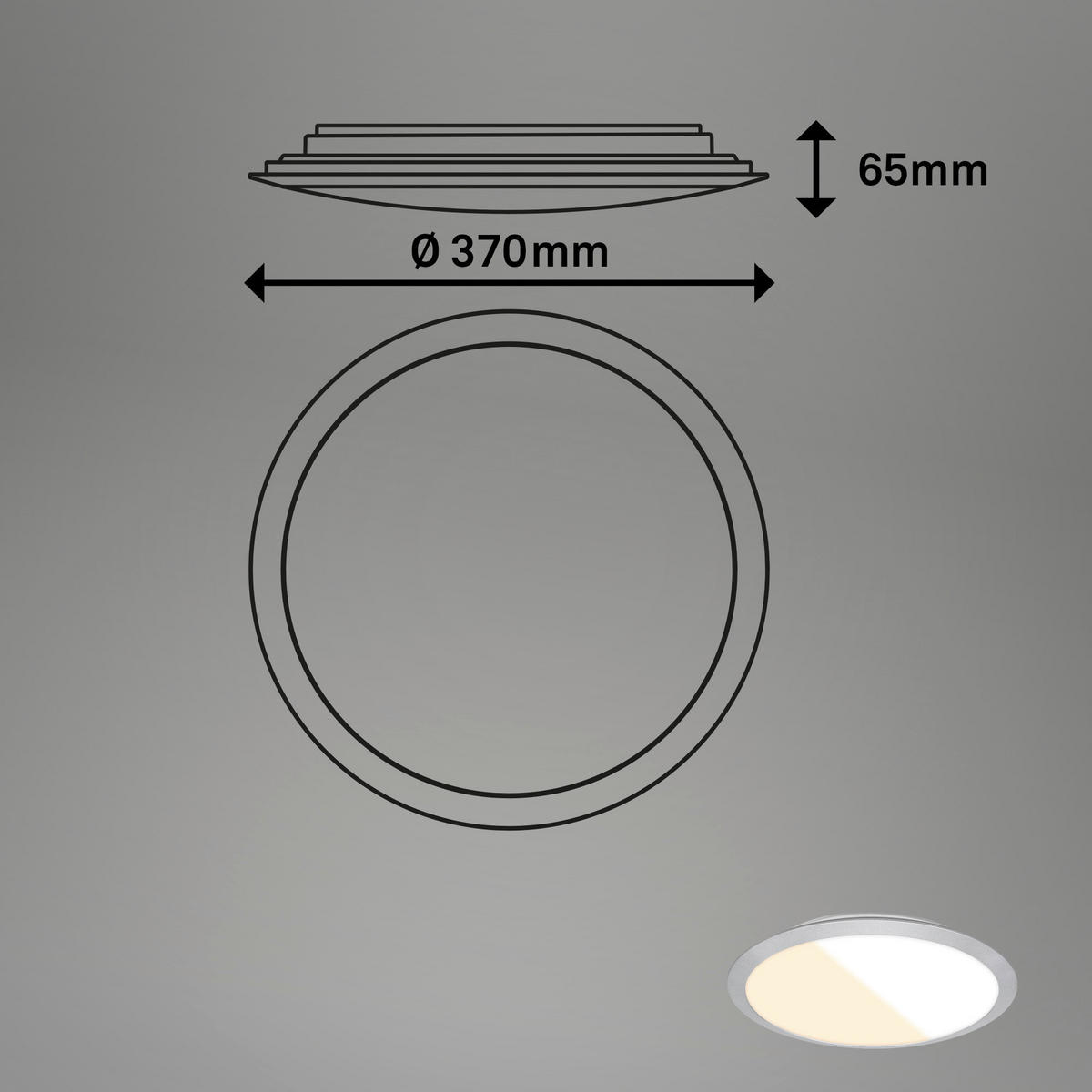 LED MENNYEZETI LÁMPA - krómszínű, Basics, műanyag (37/6,5cm)