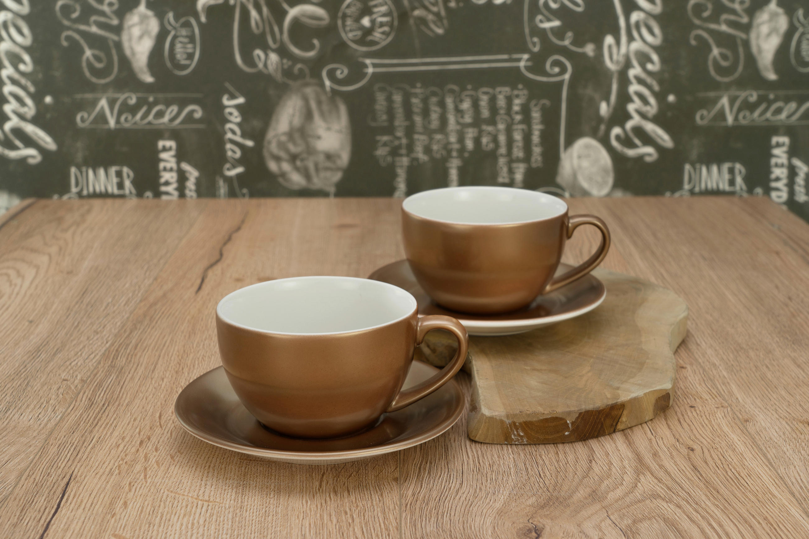 SET MED KOPPAR Golden Days White 4 delar  - vit/guldfärgad, Basics, keramik - Creatable