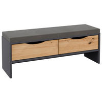 BETTBANK Grau, Eiche Artisan  - Eiche Artisan/Grau, MODERN (125/47/37cm)