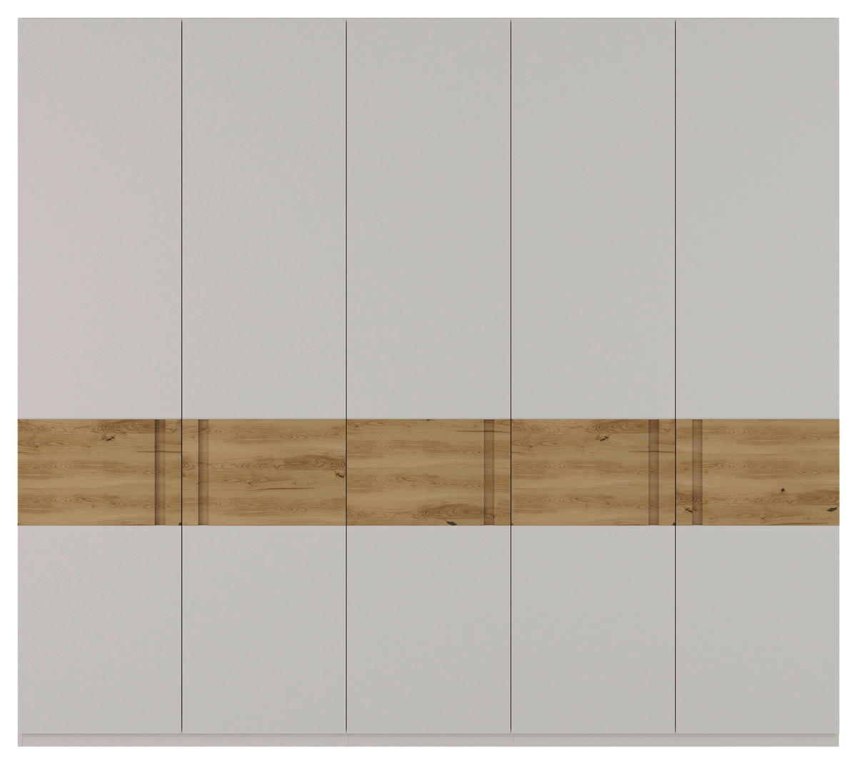 OMARA S KLASIČNIMI VRATI, masivno hrast svetlo siva, barve hrasta  - barve hrasta/svetlo siva, Moderno, leseni material/les (251,5/225/60cm) - Dieter Knoll
