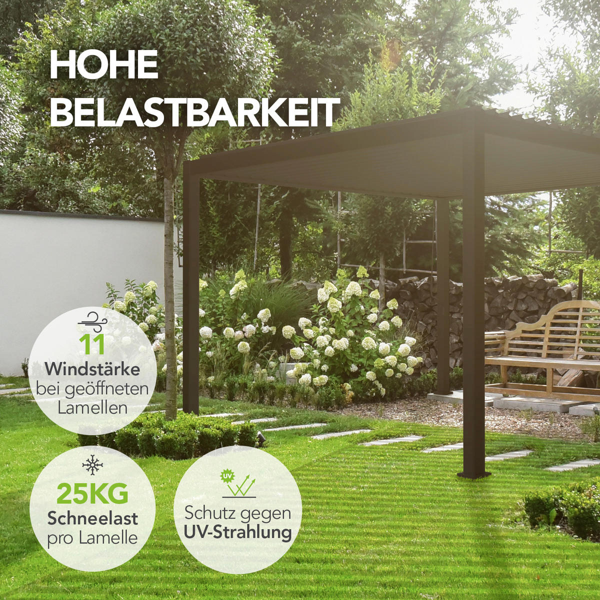 PERGOLA - Anthrazit, Basics, Metall (400/255/300cm) - Gardenson