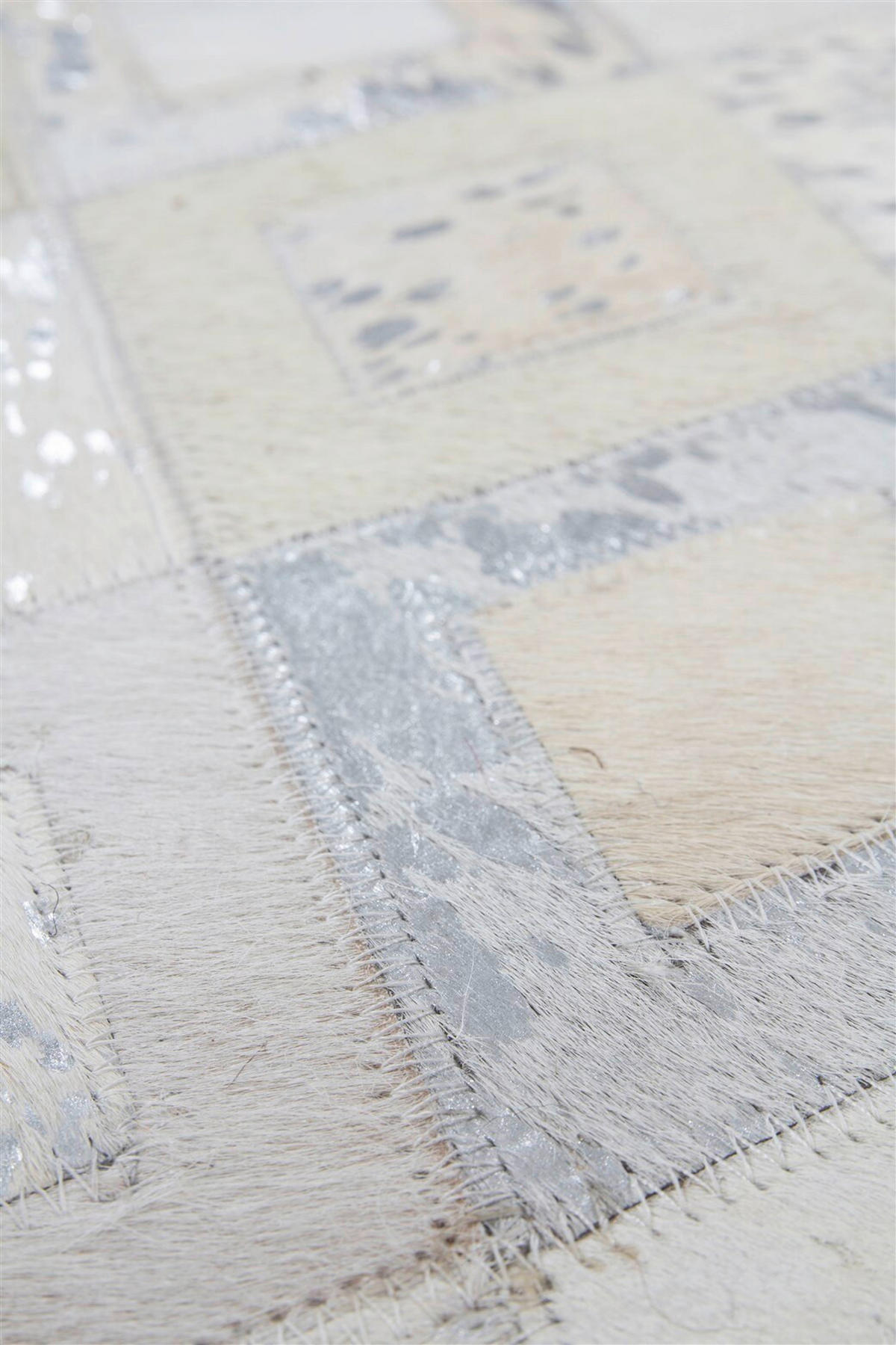 FLACHWEBETEPPICH  Wohnzimmer 120/170 cm Grau, Silberfarben rechteckig  - Silberfarben/Grau, Basics, Leder/Textil (120/170cm) - Kayoom