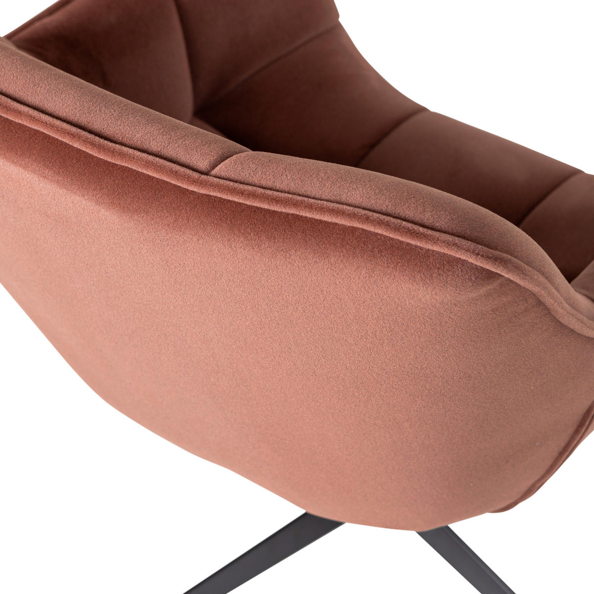 SESSEL in Samt Braun, Rot  - Rot/Braun, MODERN, Textil/Metall (71/94/83cm) - Livetastic