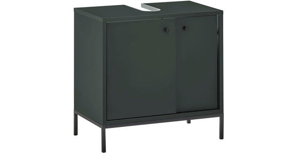 WASCHBECKENUNTERSCHRANK 60/62/32 cm  - Dunkelgrün/Schwarz, KONVENTIONELL, Holzwerkstoff/Kunststoff (60/62/32cm) - Xora