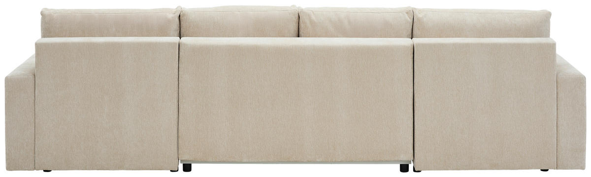 WOHNLANDSCHAFT Beige Chenille  - Beige/Schwarz, KONVENTIONELL, Kunststoff/Textil (140/328/140cm) - Ti'me