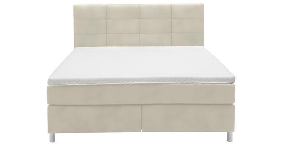 BOXSPRINGBETT 160/200 cm  in Hellgrau  - Chromfarben/Hellgrau, KONVENTIONELL, Kunststoff/Textil (160/200cm) - Voleo