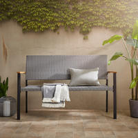 GARTENBANK Grau, Akaziefarben  - Schwarz/Akaziefarben, Modern, Holz/Kunststoff (138/89/60cm) - Ambia Garden