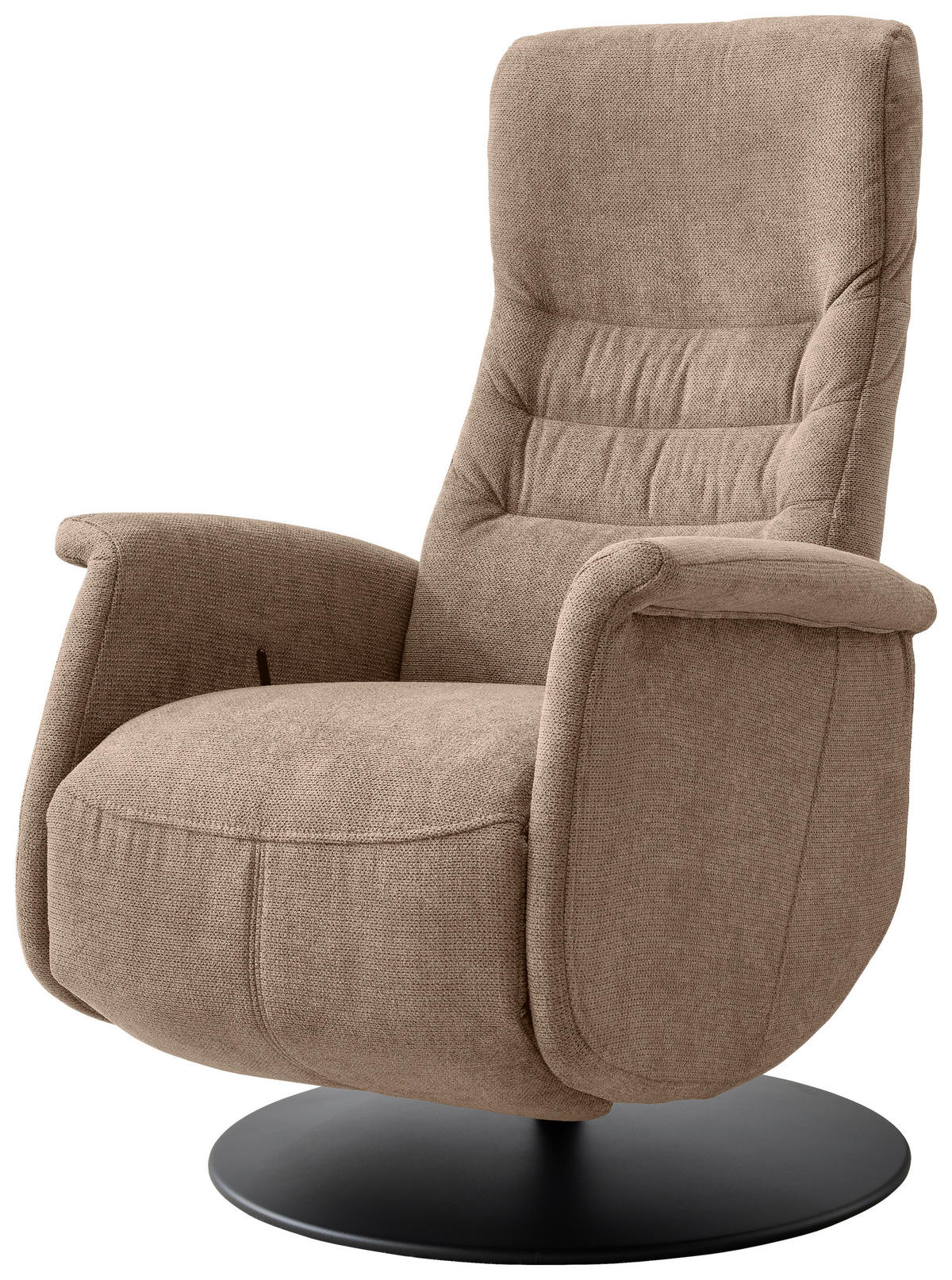 RELAXSESSEL LATINA Chenille Kopfteilverstellung, Fußteilverstellung, Rücken echt    - Hellbraun/Schwarz, MODERN, Textil/Metall (72/118/85-165cm) - Livetastic