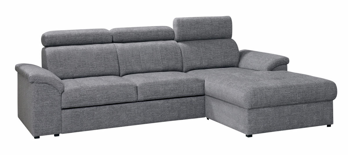 SEDEŽNA GARNITURA, flis siva  - siva, Konvencionalno, tekstil/les (268/185/99cm) - Milax