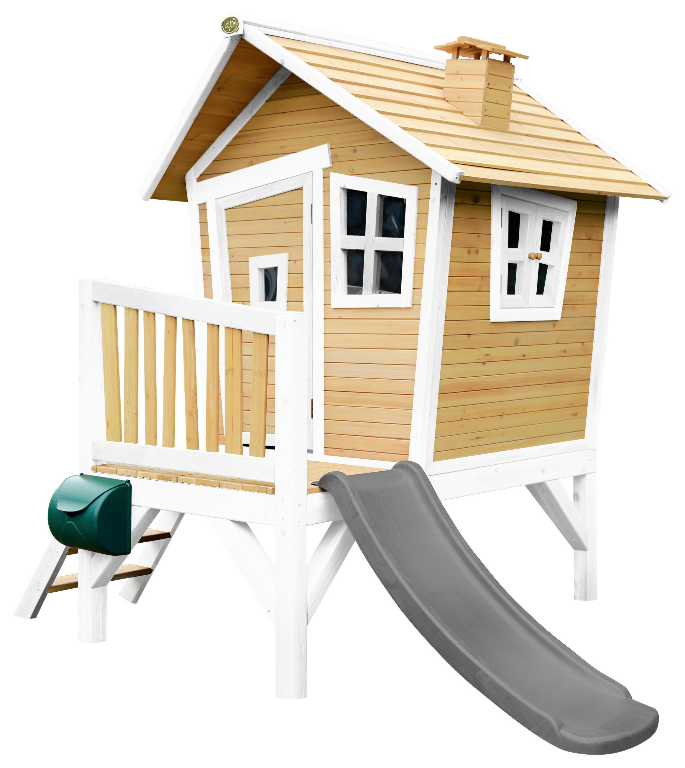 SPIELHAUS 264/203/177 cm  - Braun/Weiß, KONVENTIONELL, Holz/Kunststoff (264/203/177cm) - Ambia Garden