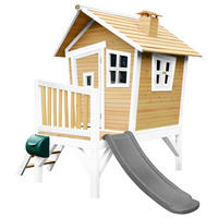 SPIELHAUS 264/203/177 cm  - Braun/Weiß, KONVENTIONELL, Holz/Kunststoff (264/203/177cm) - Ambia Garden