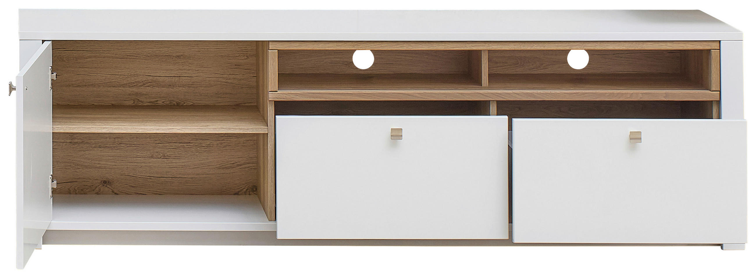 TV-ELEMENT bela  - bela, Moderno, leseni material (192/58/47cm) - Hom`in
